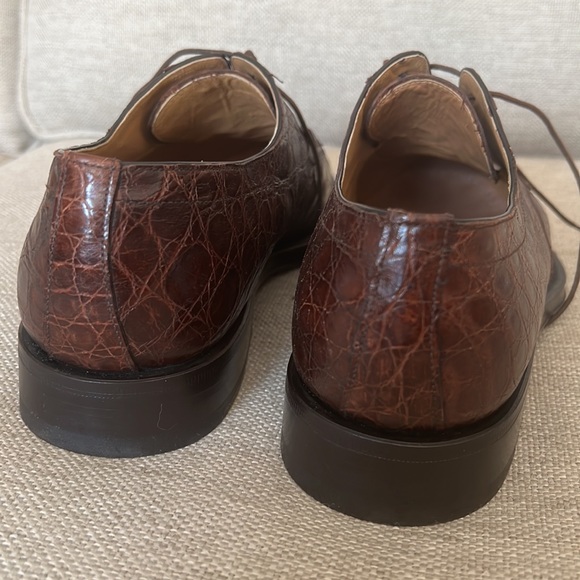 To Boot New York Crocodile Skin Cap Toe Lace up Shoes Size 10 - Picture 4 of 9